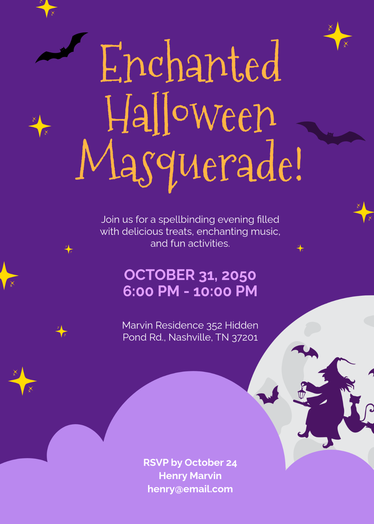 Free Aesthetic Halloween Invitation Card Template To Edit Online