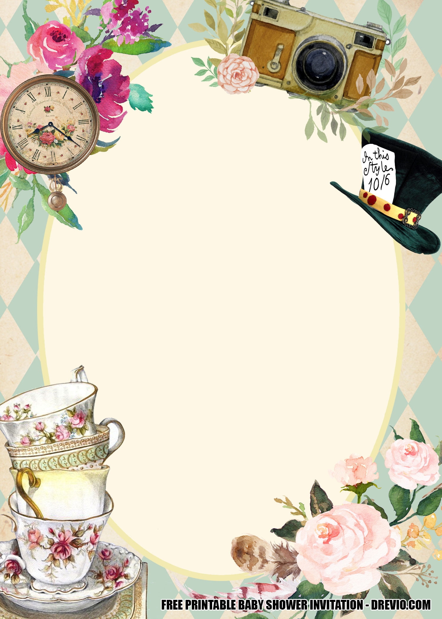 Free Alice In Wonderland Printable Invitations Free Templates Printable