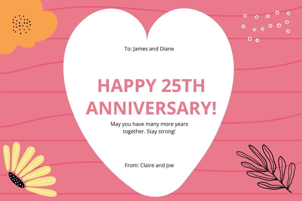 FREE Anniversary Card Templates Examples Edit Online Download