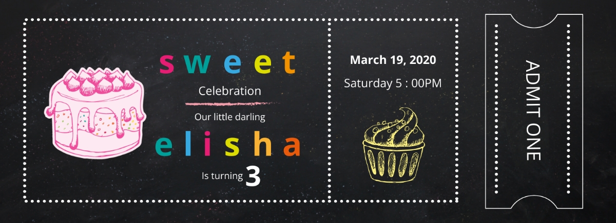 Free Birthday Admission Ticket Template To Edit Online