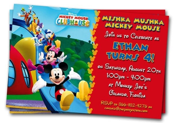 Free Birthday Invitations Templates Mickey Mouse Clubhouse