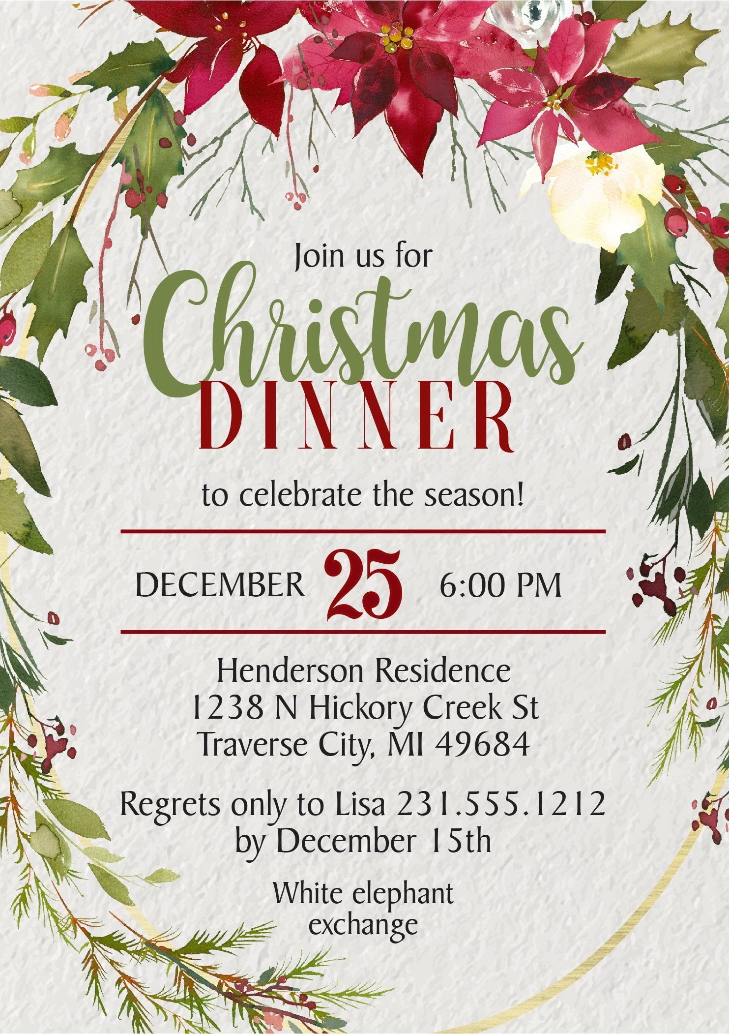 Free Christmas Invitations Printable