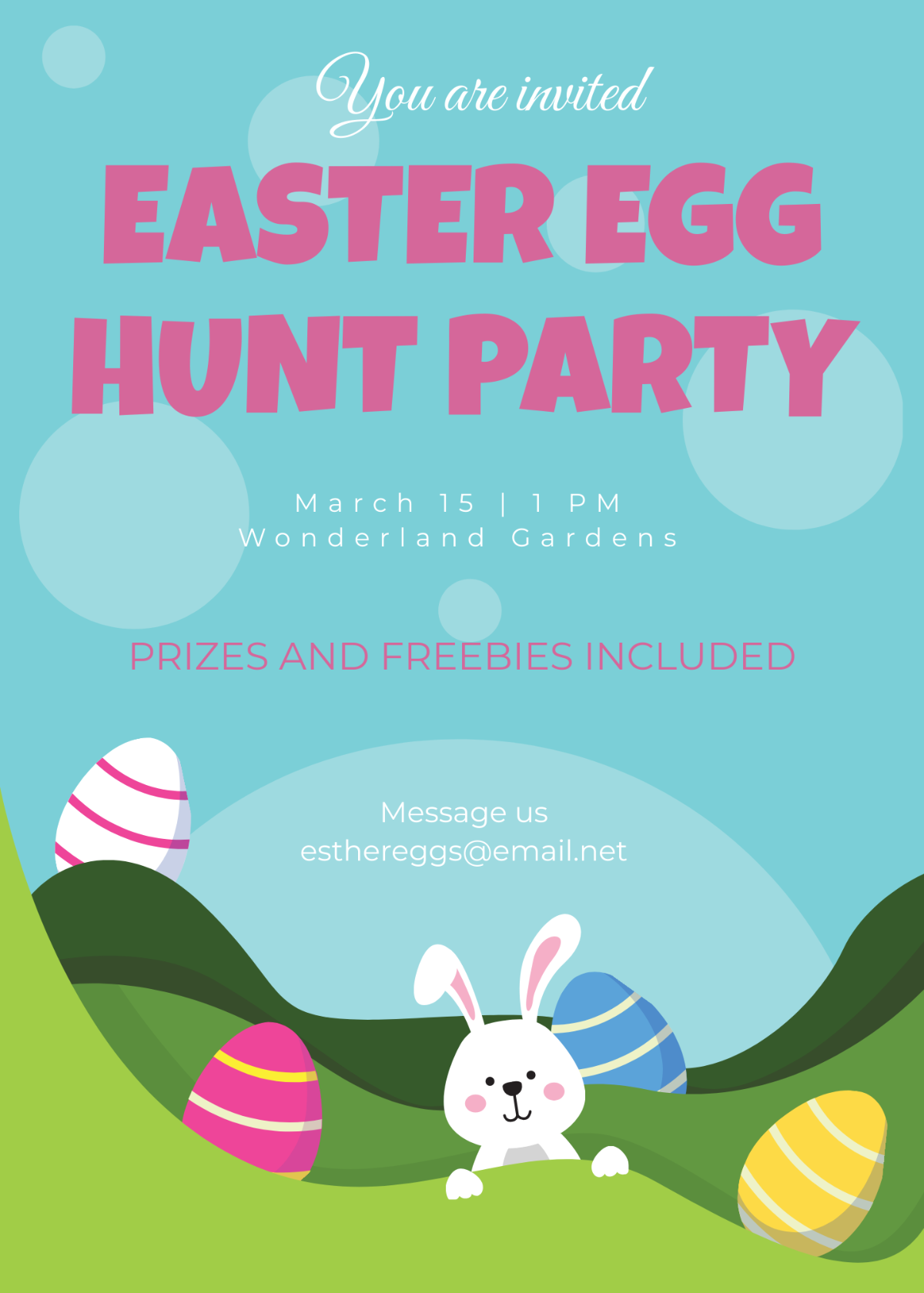 Free Easter Egg Hunt Party Invitation Template To Edit Online