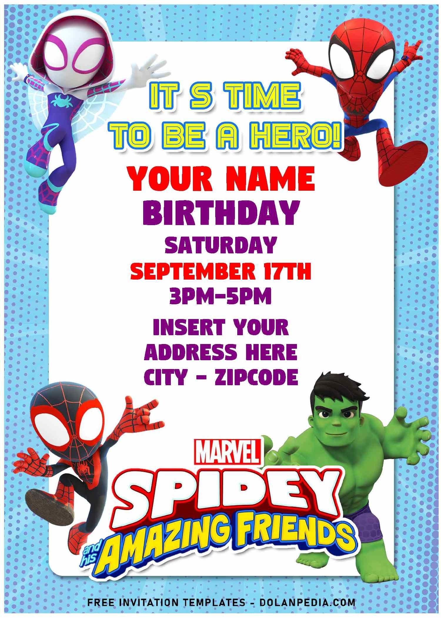 Free Editable PDF Go Web Go Spidey His Amazing Friends Bi