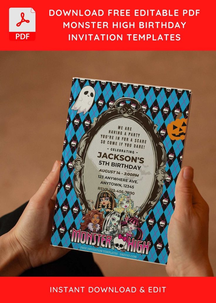  Free Editable PDF Monster High Birthday Invitation Templates 
