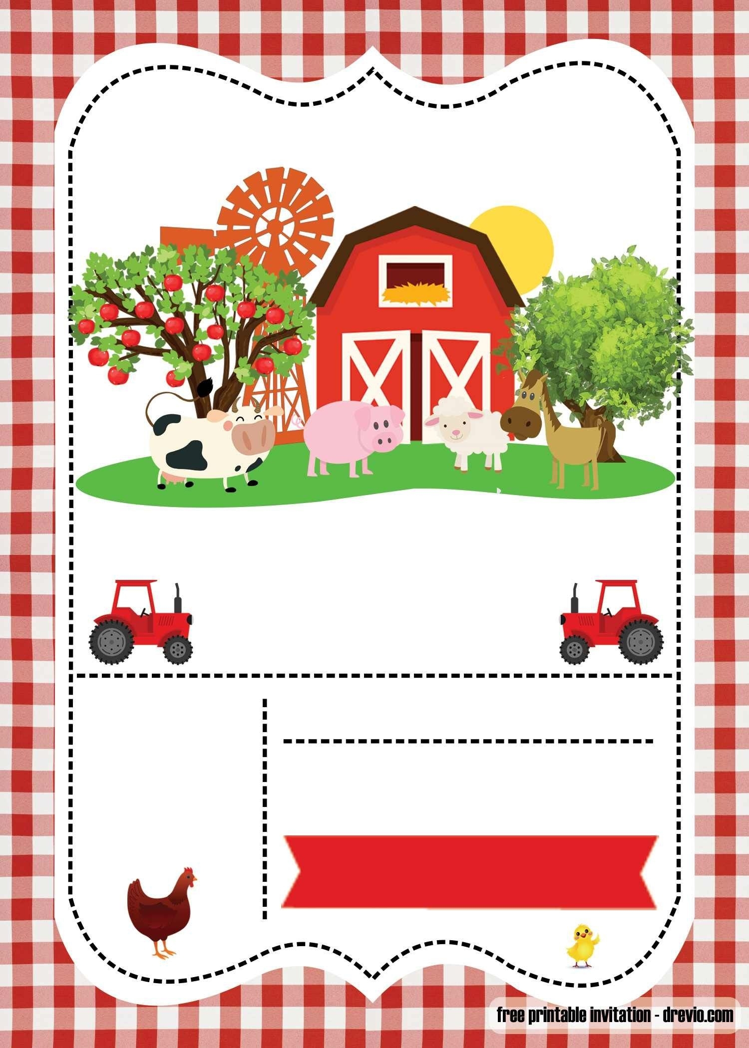 Free Farm Party Invitation Template Printable Abigail Free