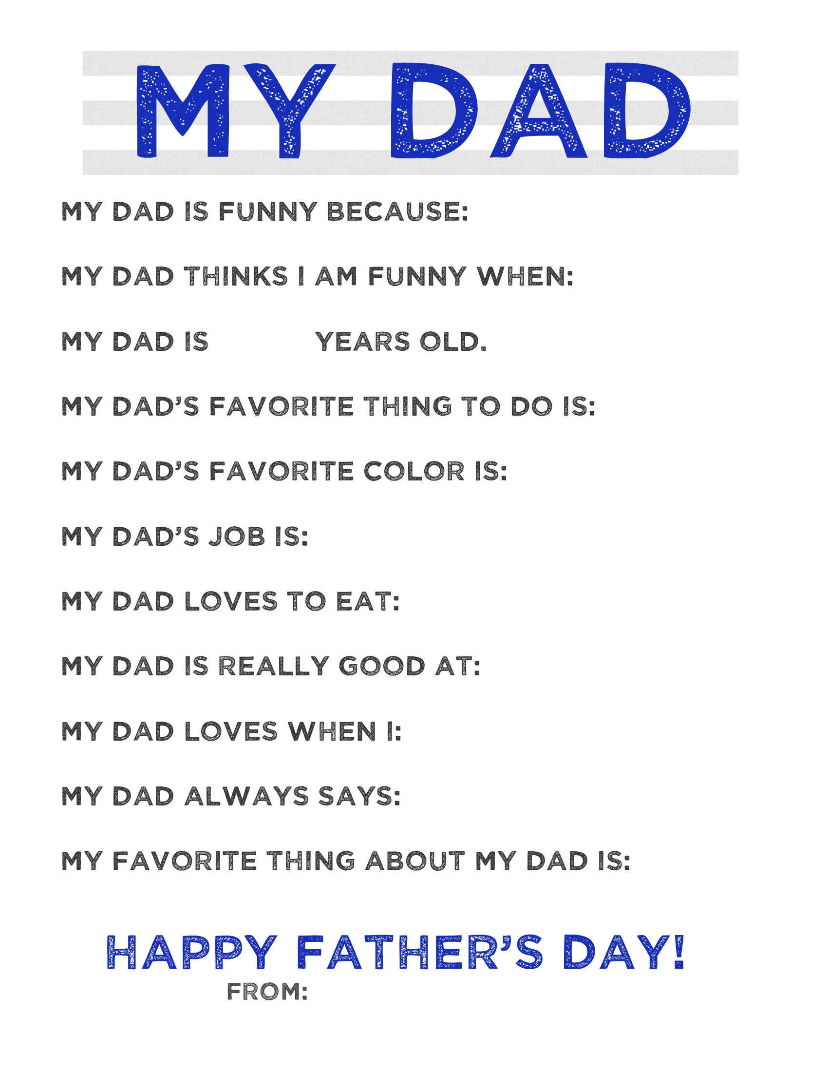 Free Father 39 s Day Printables