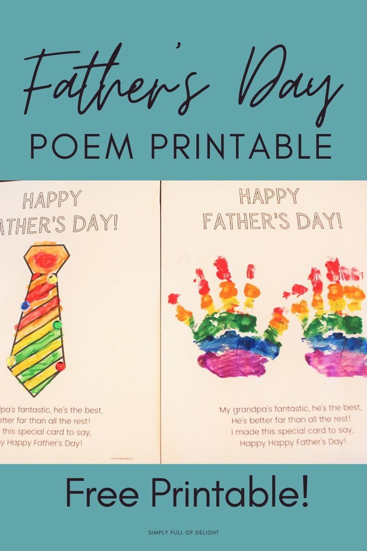 Free Father S Day Poem Printable For Preschoolers Artofit