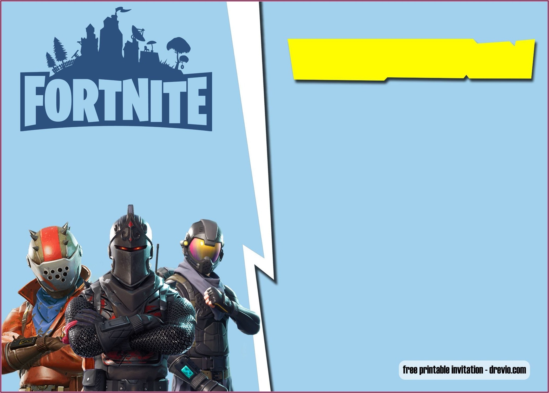 Free Fortnite Birthday Invitations Printable Invitations Resume