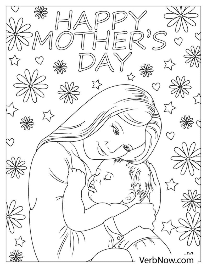 Free HAPPY MOTHERS DAY Coloring Pages Printable PDF 