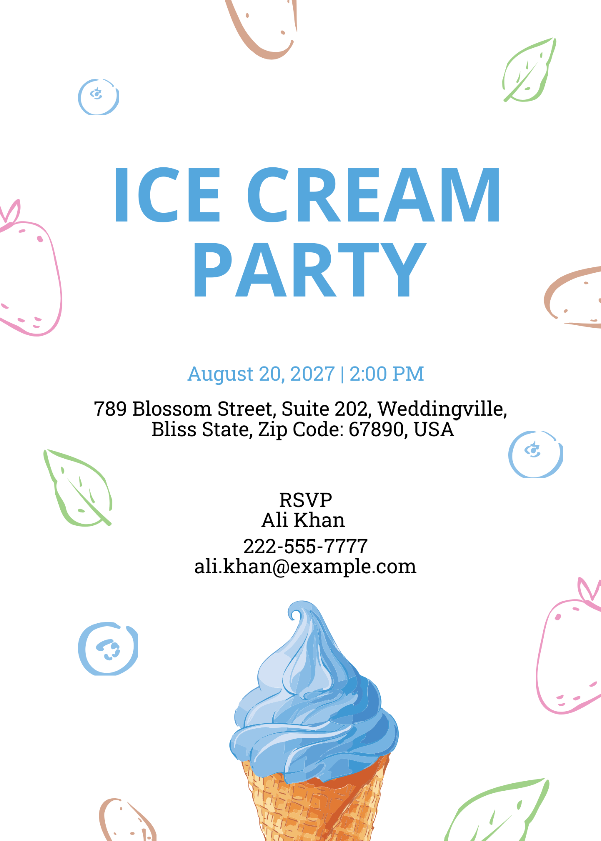 Free Ice Cream Party Invitation Template To Edit Online