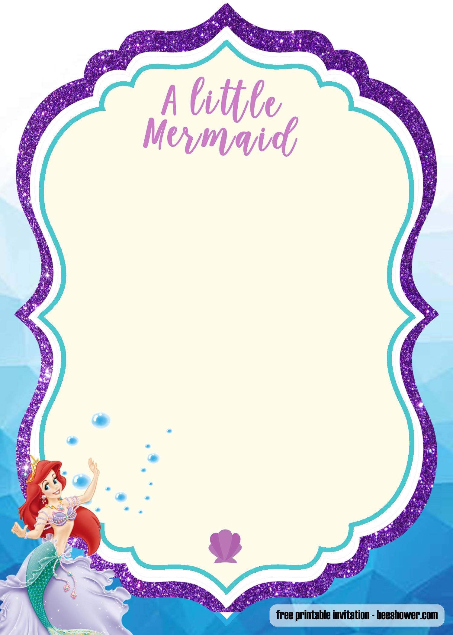 Free Mermaid Invitation Templates Printable Download Free Mermaid 