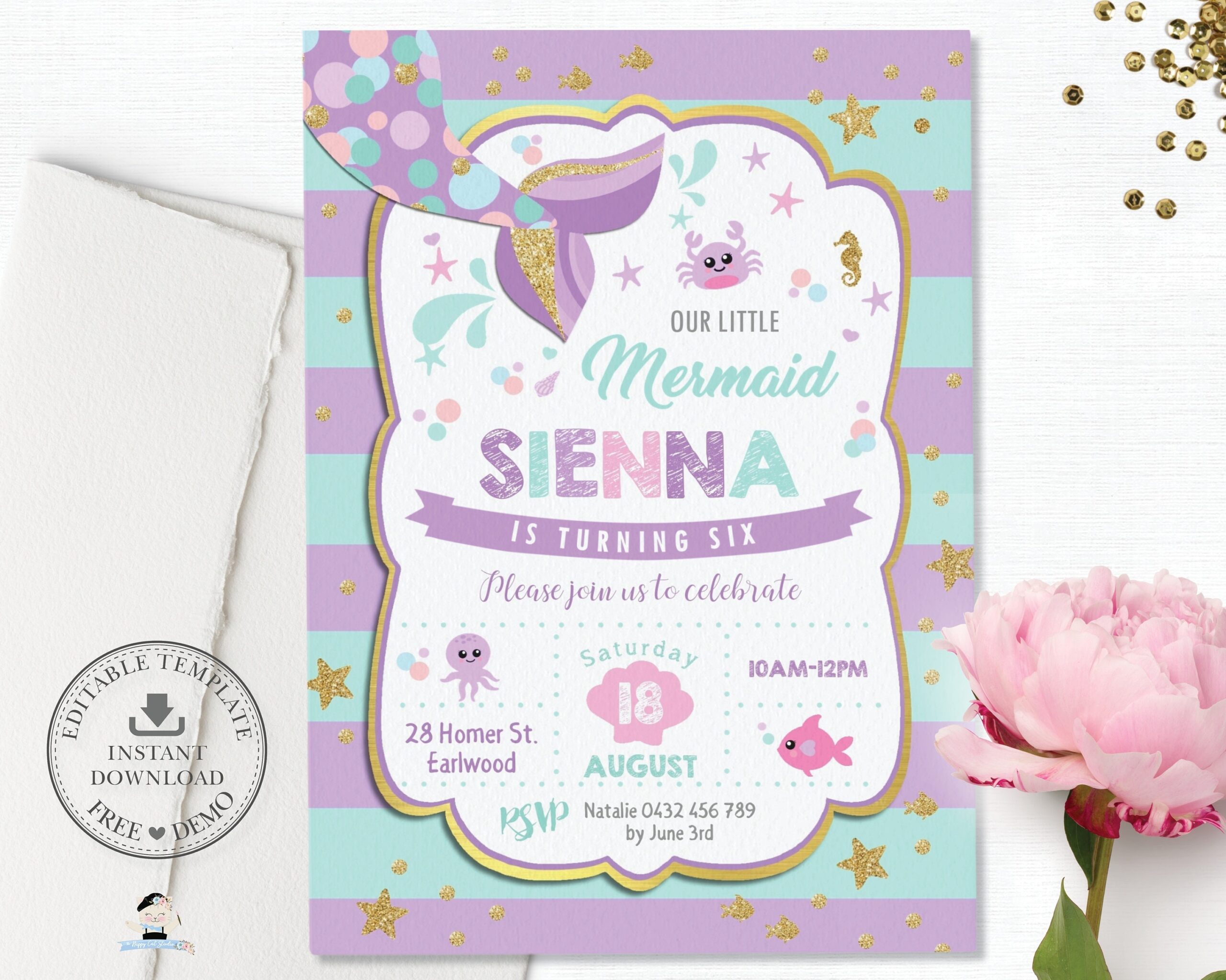 Free Mermaid Invitation Templates Printable Download Free Mermaid 