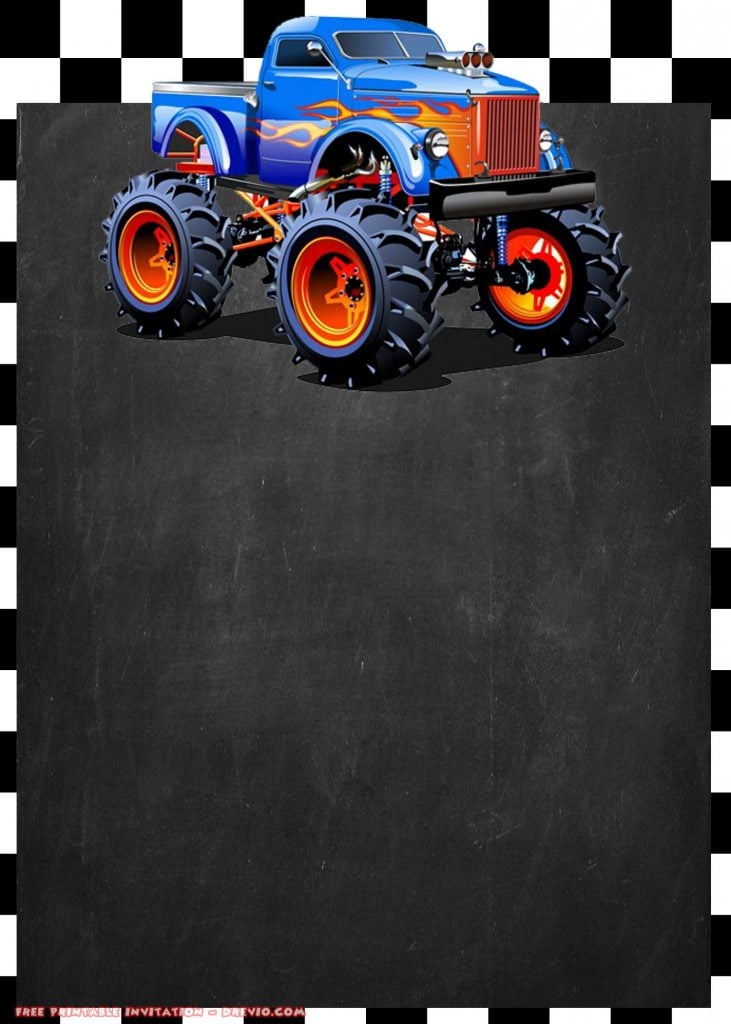 FREE Monster Truck Invitation Template 1 FREE Invitation Templates 