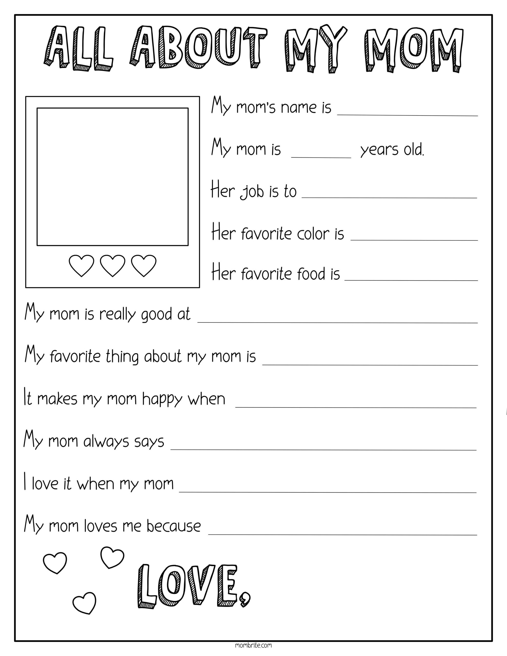 Free Mother S Day Printables All About My Mom And Grandma Artofit