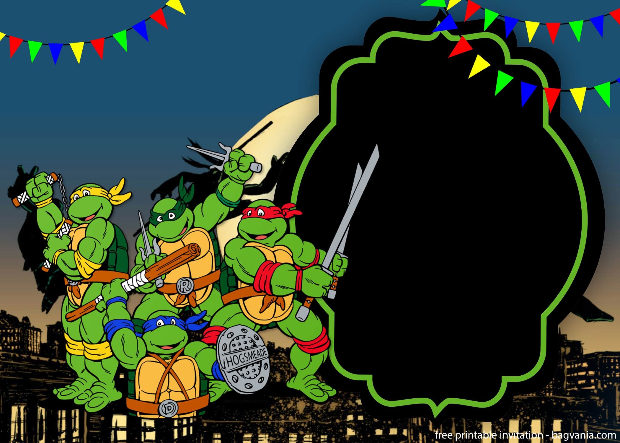 Free Ninja Turtle Printable Invitations Printable Form Templates And