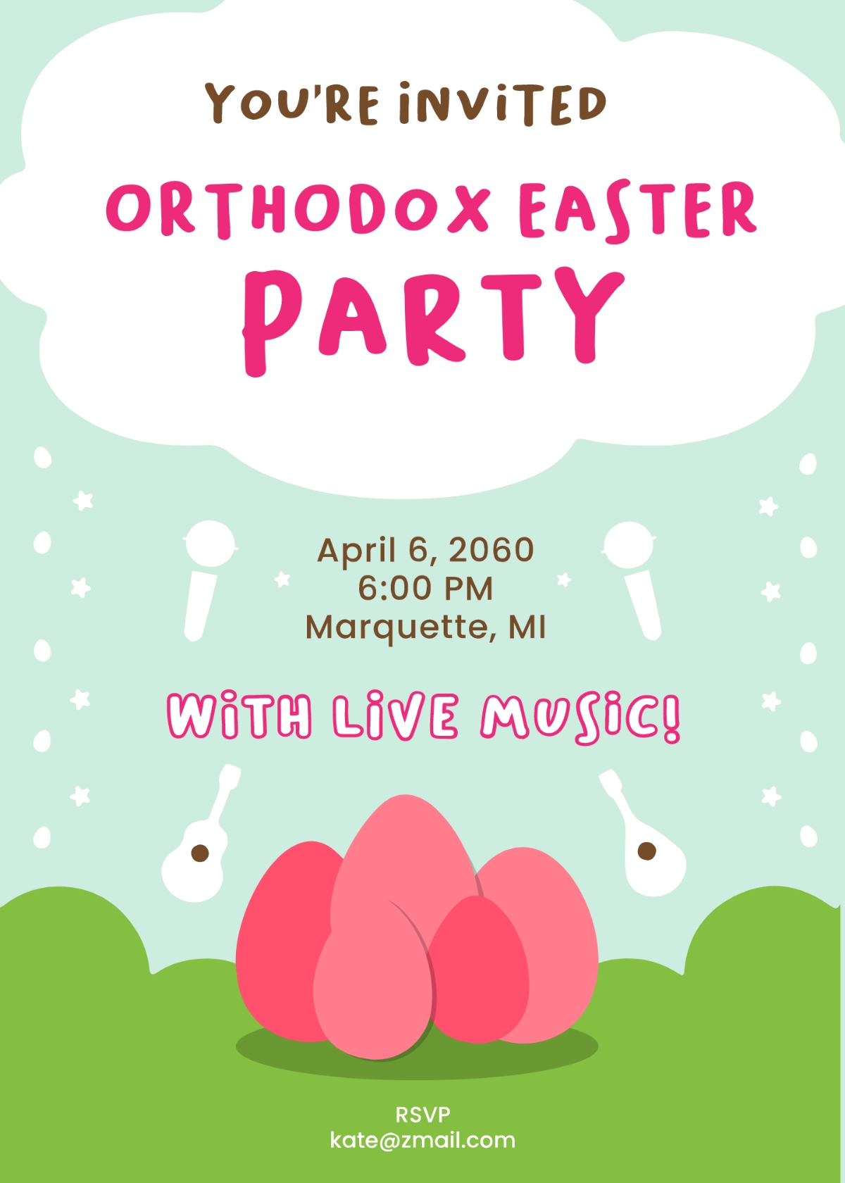 Free Orthodox Easter Party Invitation Template To Edit Online