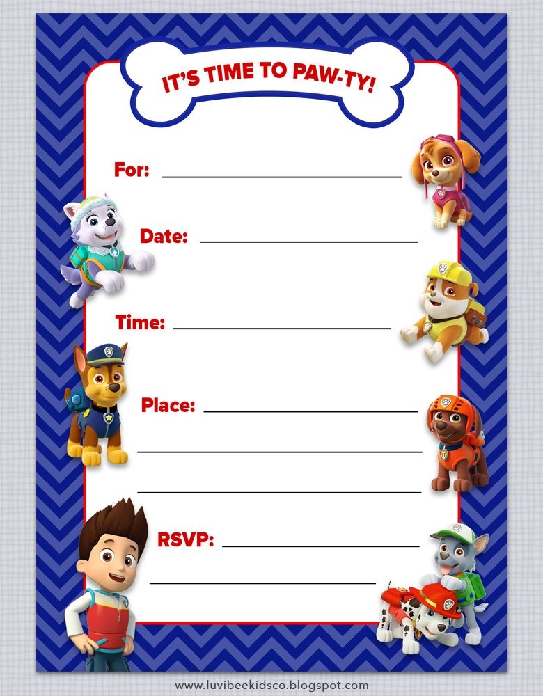 Free Paw Patrol Invitation Printable Free Paw Patrol Templates Paw 