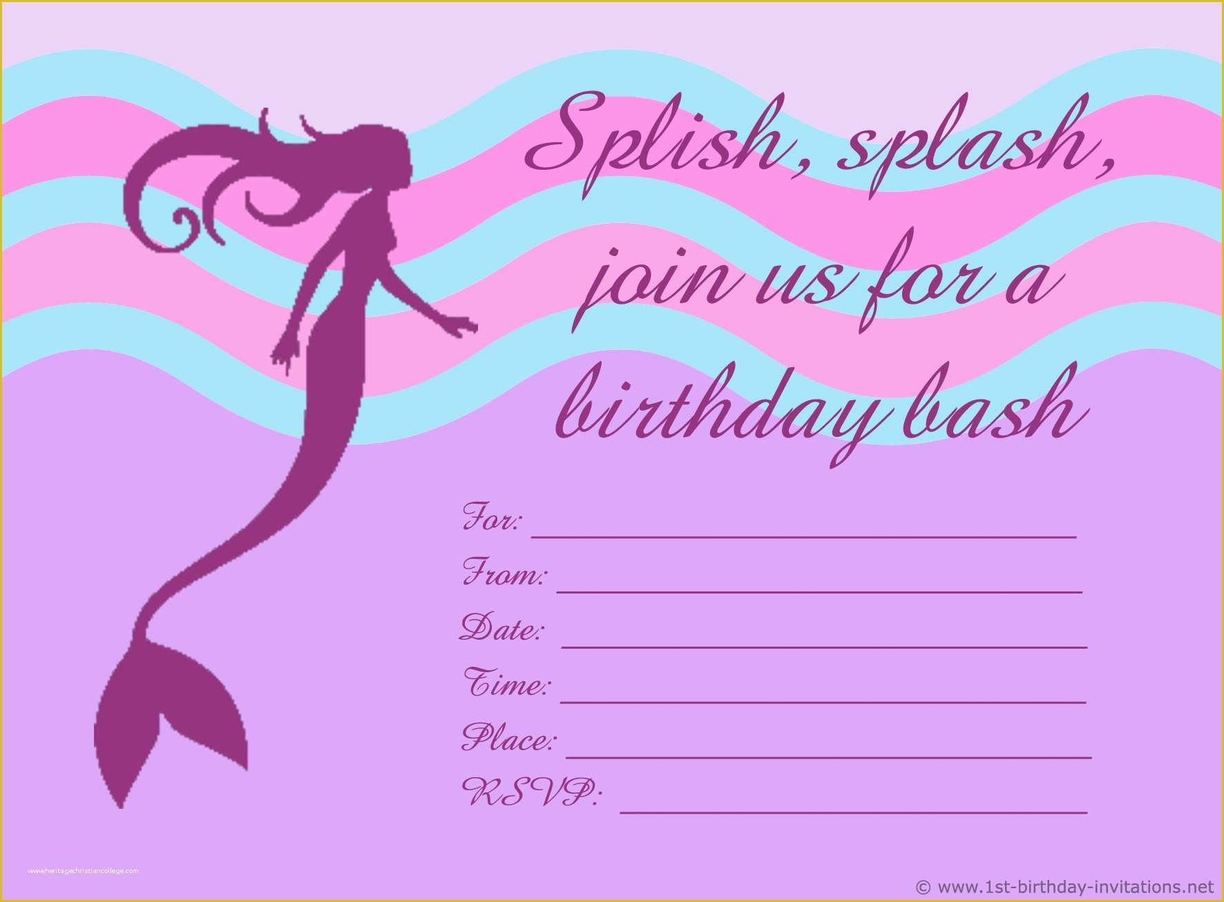 Free Personalized Birthday Invitation Templates Of Printable 