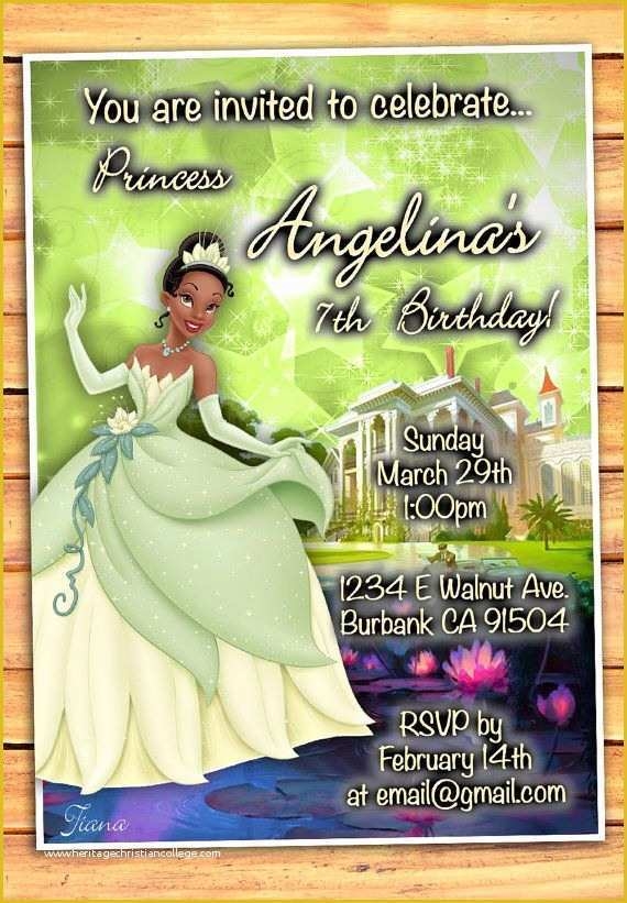 Free Princess Tiana Invitation Template Of Free Princess And The Frog 
