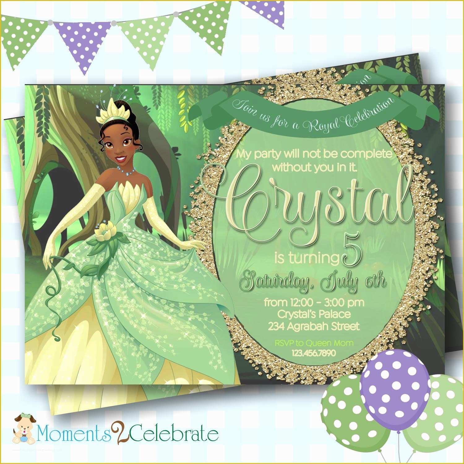 Free Princess Tiana Invitation Template Of Princess And The Frog 