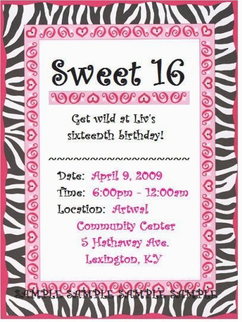 Free Printable 16th Birthday Invitations BirthdayBuzz