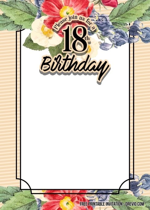 FREE Printable 18th Birthday Invitation Templates Printable Birthday 
