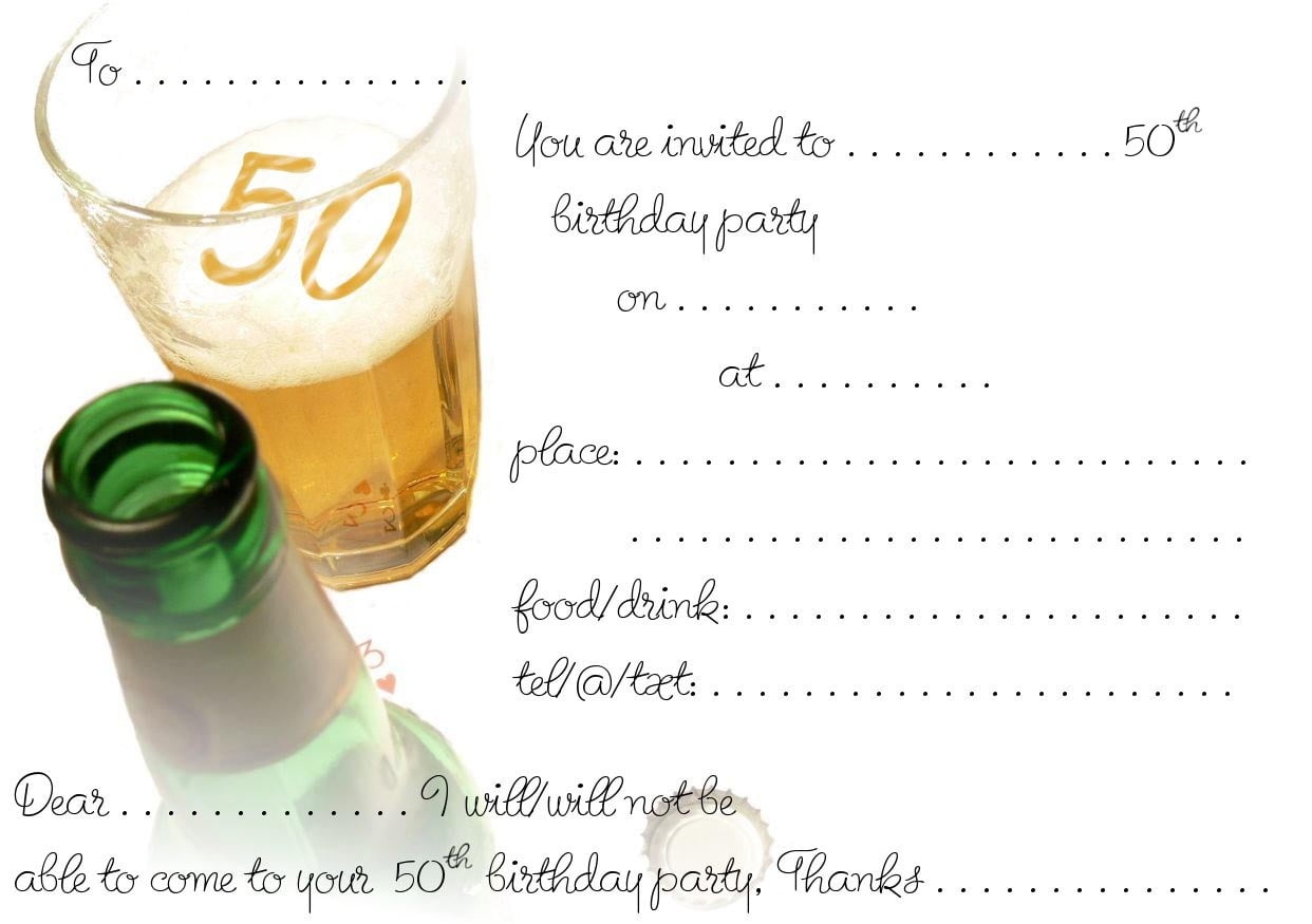 Free Printable 50th Birthday Invitations FREE Invitation Templates 