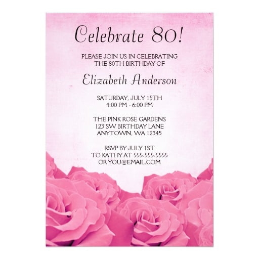 Free Printable 80th Birthday Invitations Download Hundreds FREE 