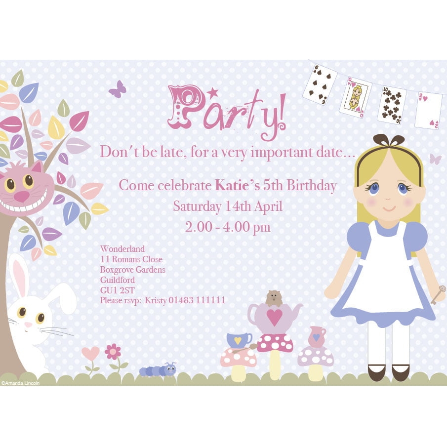 Free Printable Alice In Wonderland Birthday Invitations Drevio 