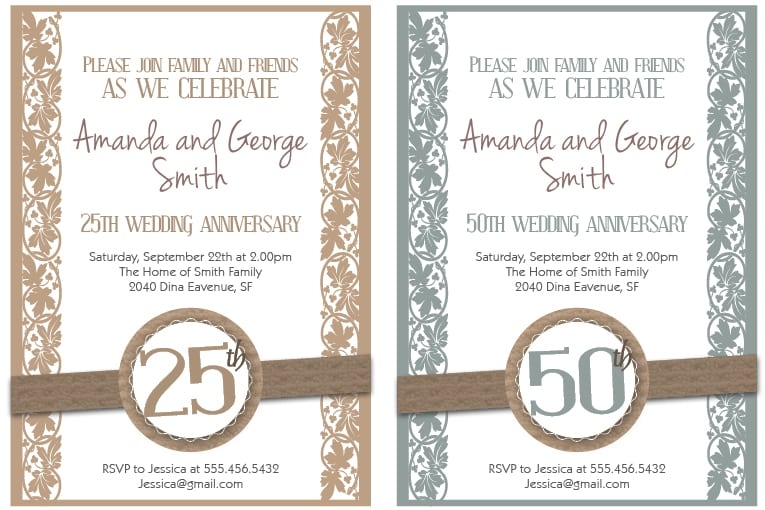 Free Printable Anniversary Invitations