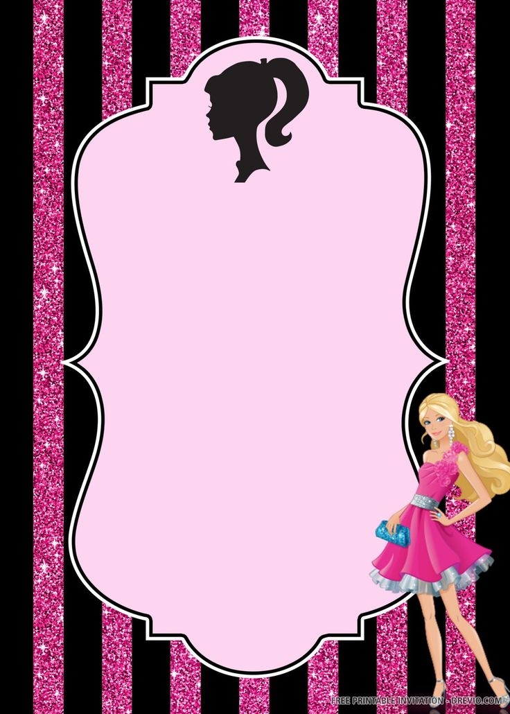 FREE PRINTABLE Barbie Birthday Invitation Template Barbie