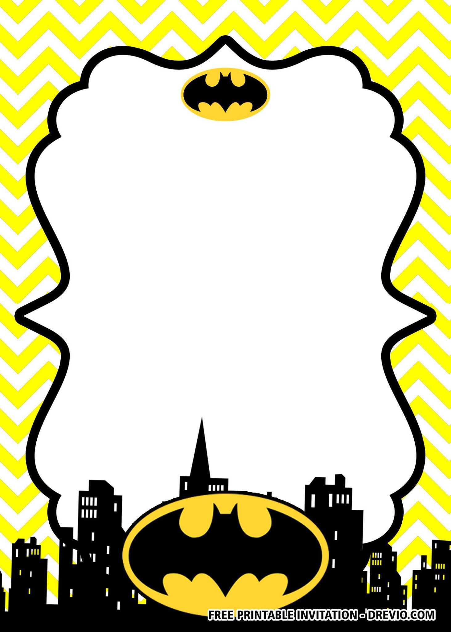 Free Printable Batman Birthday Invitation Templates Batman With 