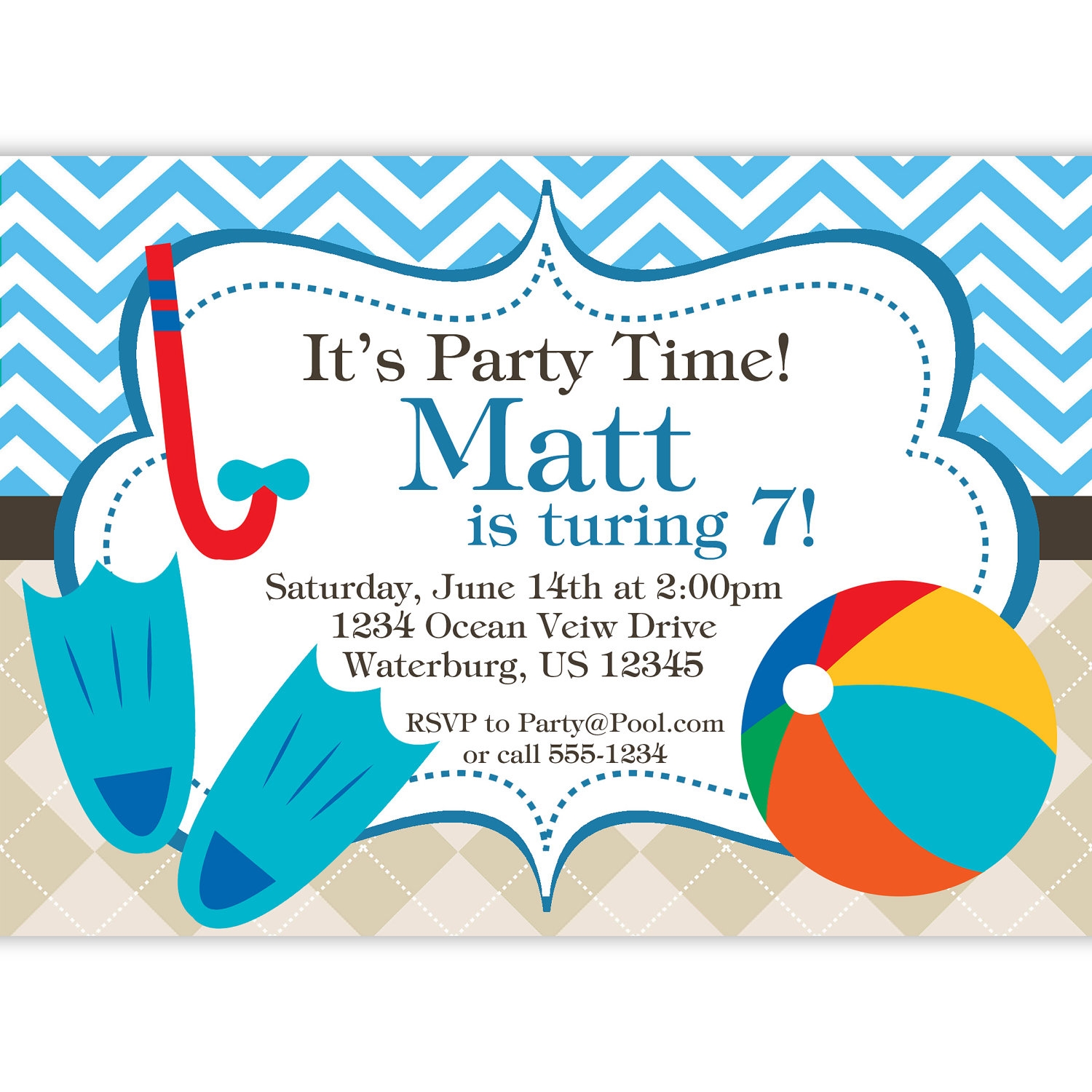 Free Printable Birthday Pool Party Invitations DolanPedia Invitations 