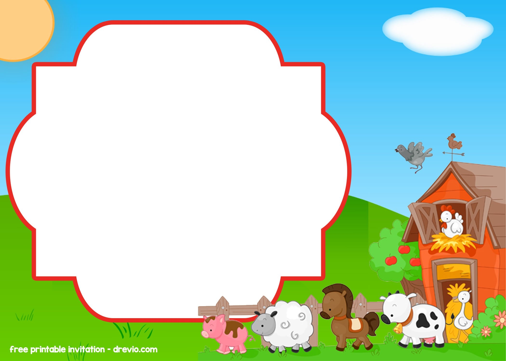 Free Printable Blank Farm Invitations