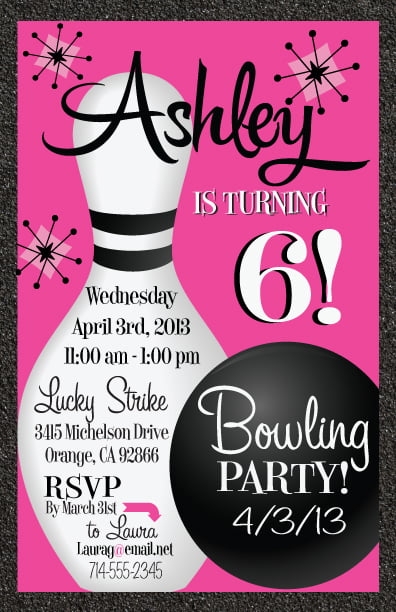 Free Printable Bowling Birthday Invitations FREE Invitation Templates