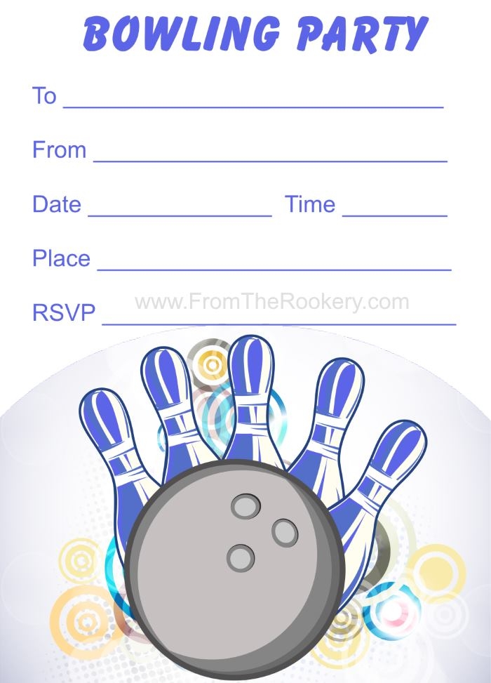 Free Printable Bowling Invitations