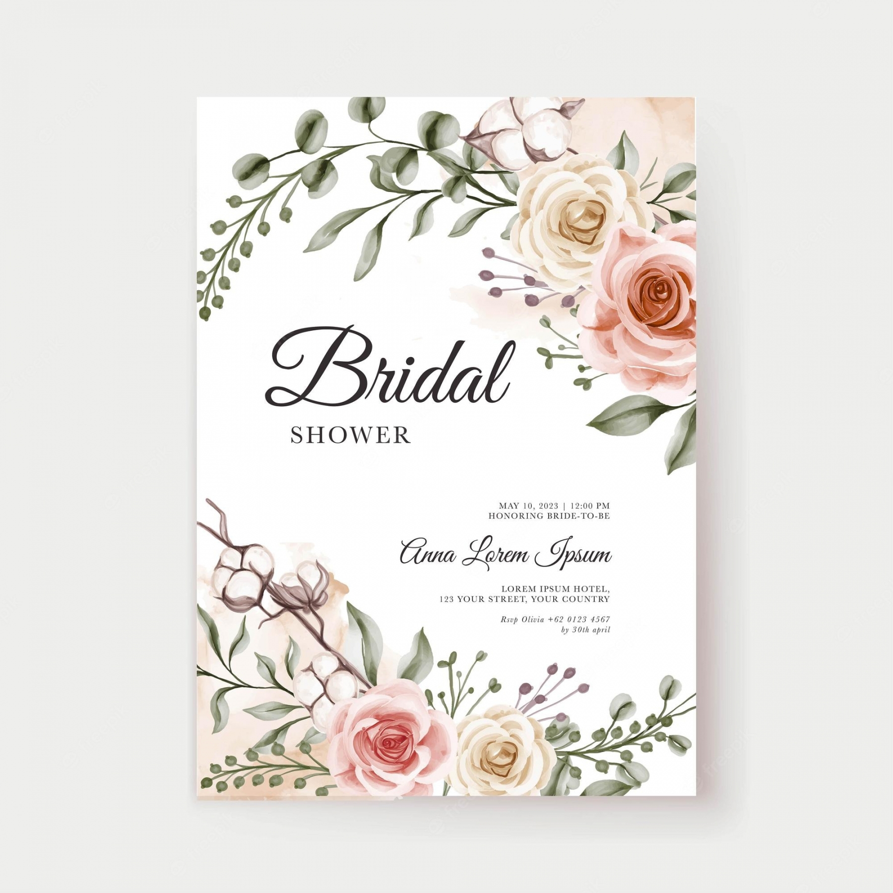 Free Printable Bridal Shower Invitations FREE Printable HQ