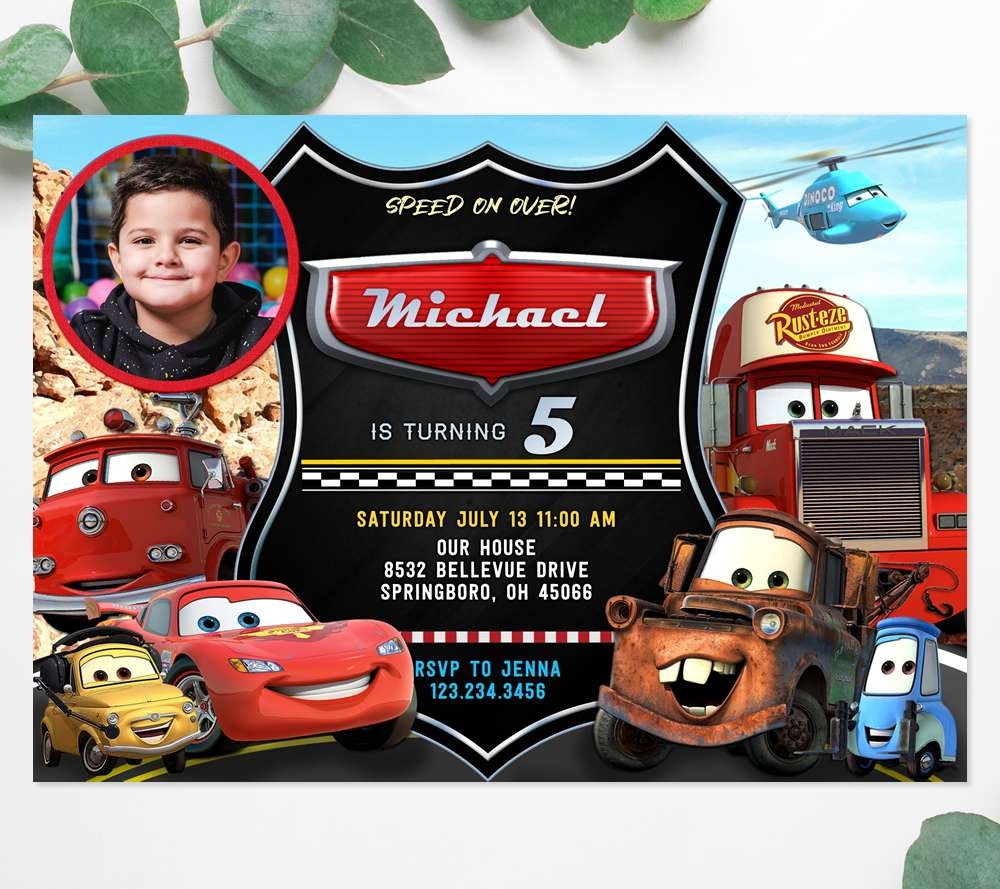 FREE Printable Cars Lightning McQueen Invitation Template 45 OFF