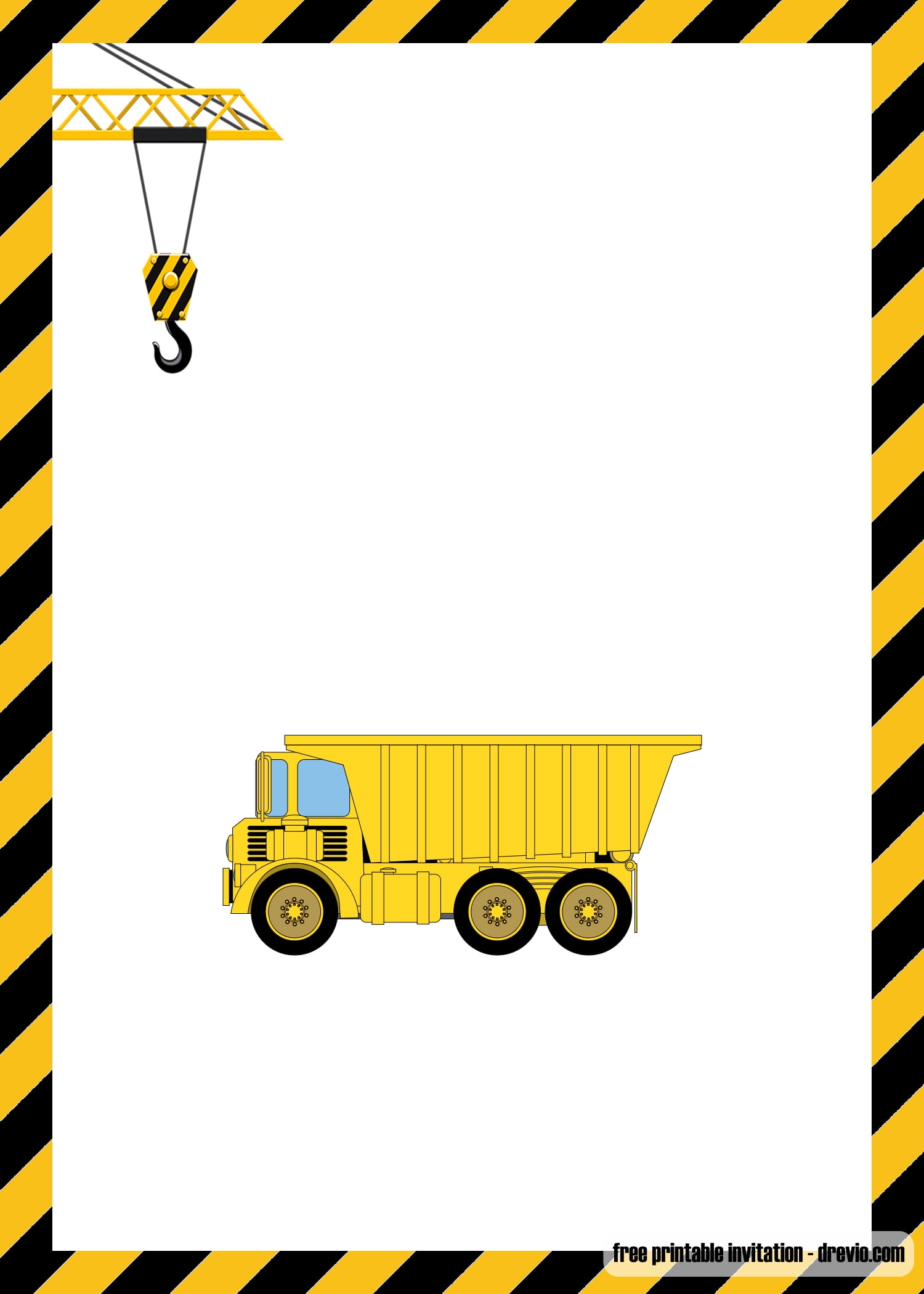 FREE Printable Construction Party Invitation Templates DREVIO
