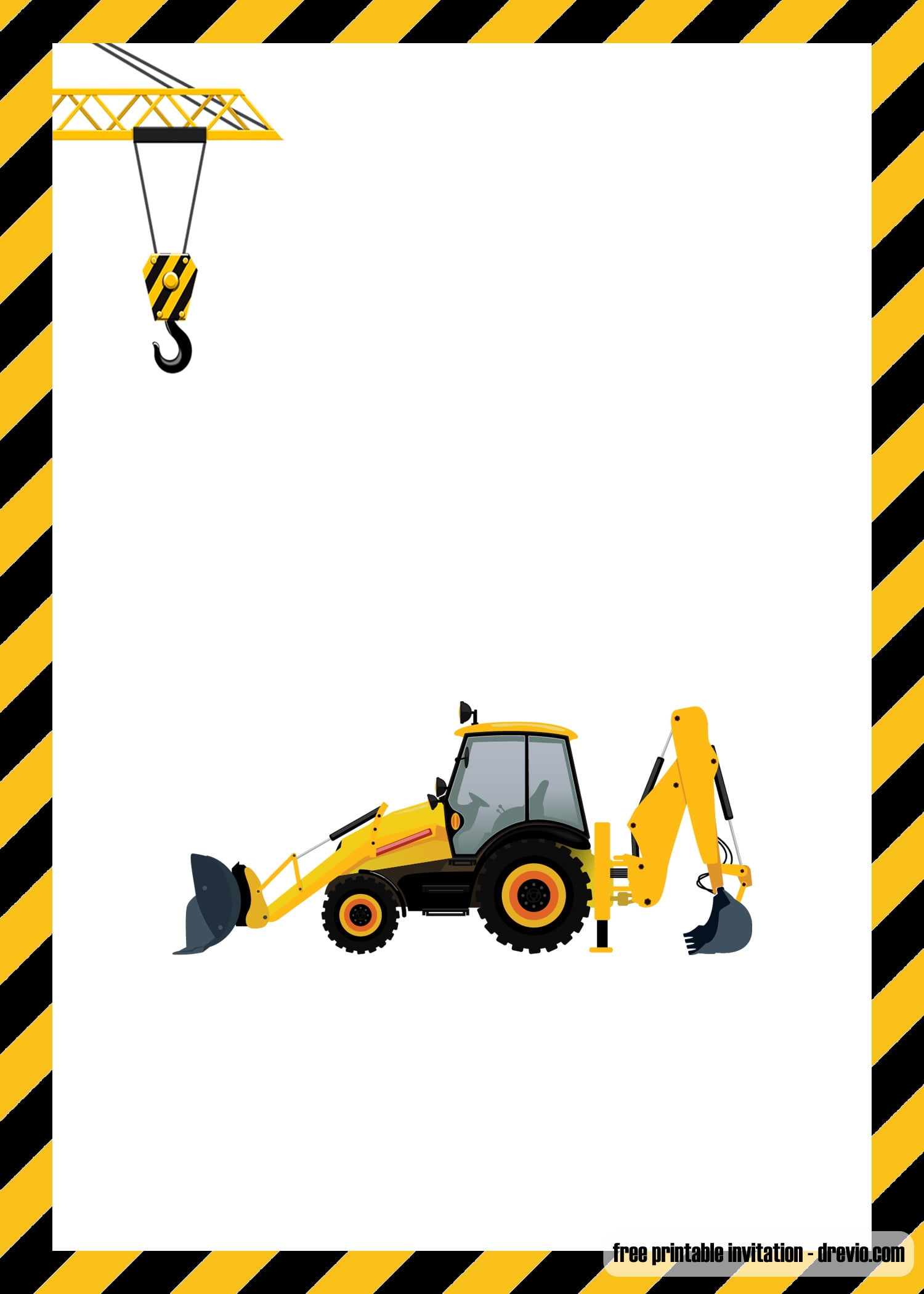 FREE Printable Construction Party Invitation Templates DREVIO