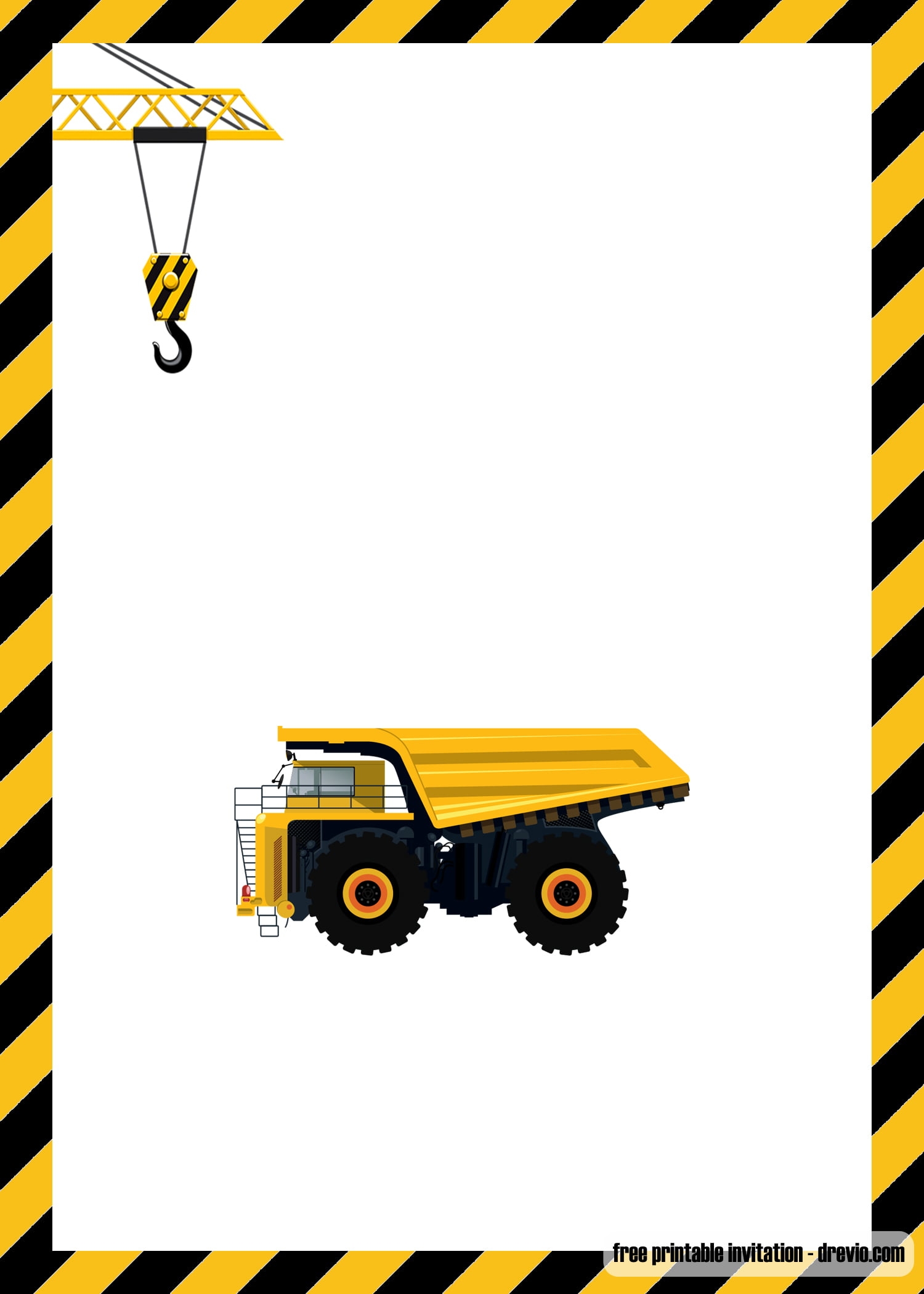FREE Printable Construction Party Invitation Templates DREVIO