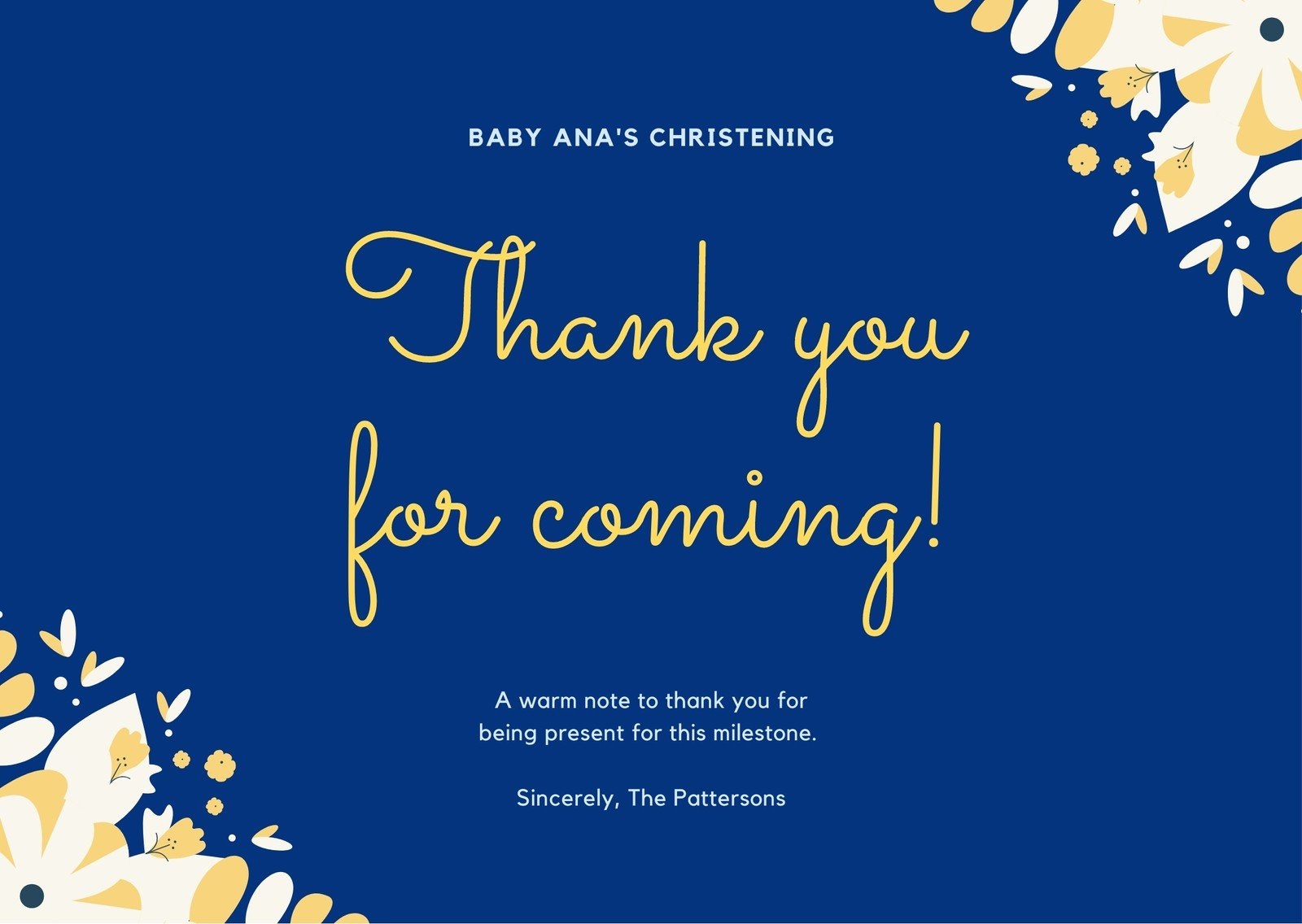 Free Printable Custom Christening Thank You Card Templates 43 OFF