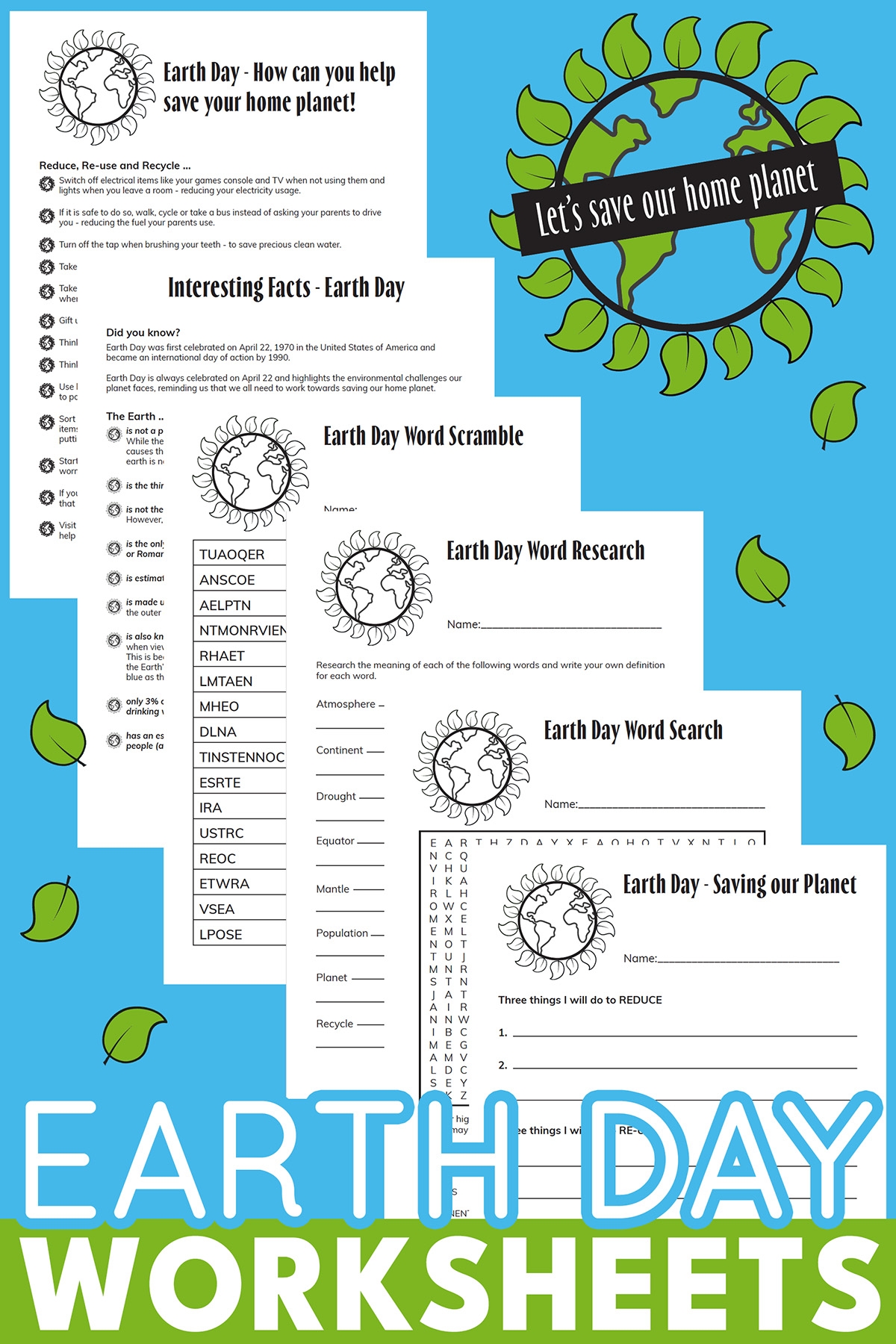  FREE Printable Earth Day Worksheets Worksheets Library