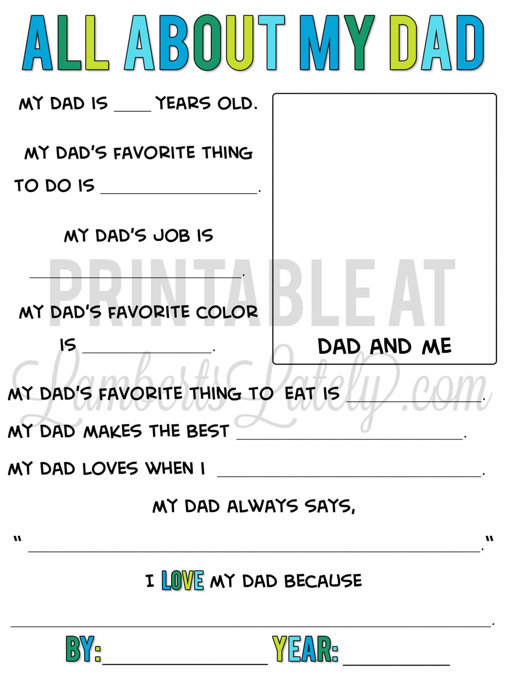 Free Printable Father s Day Questionnaire FREE Printable HQ