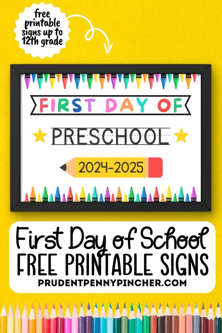 Free Printable First Day Of School Signs For 2024 School Signs First 