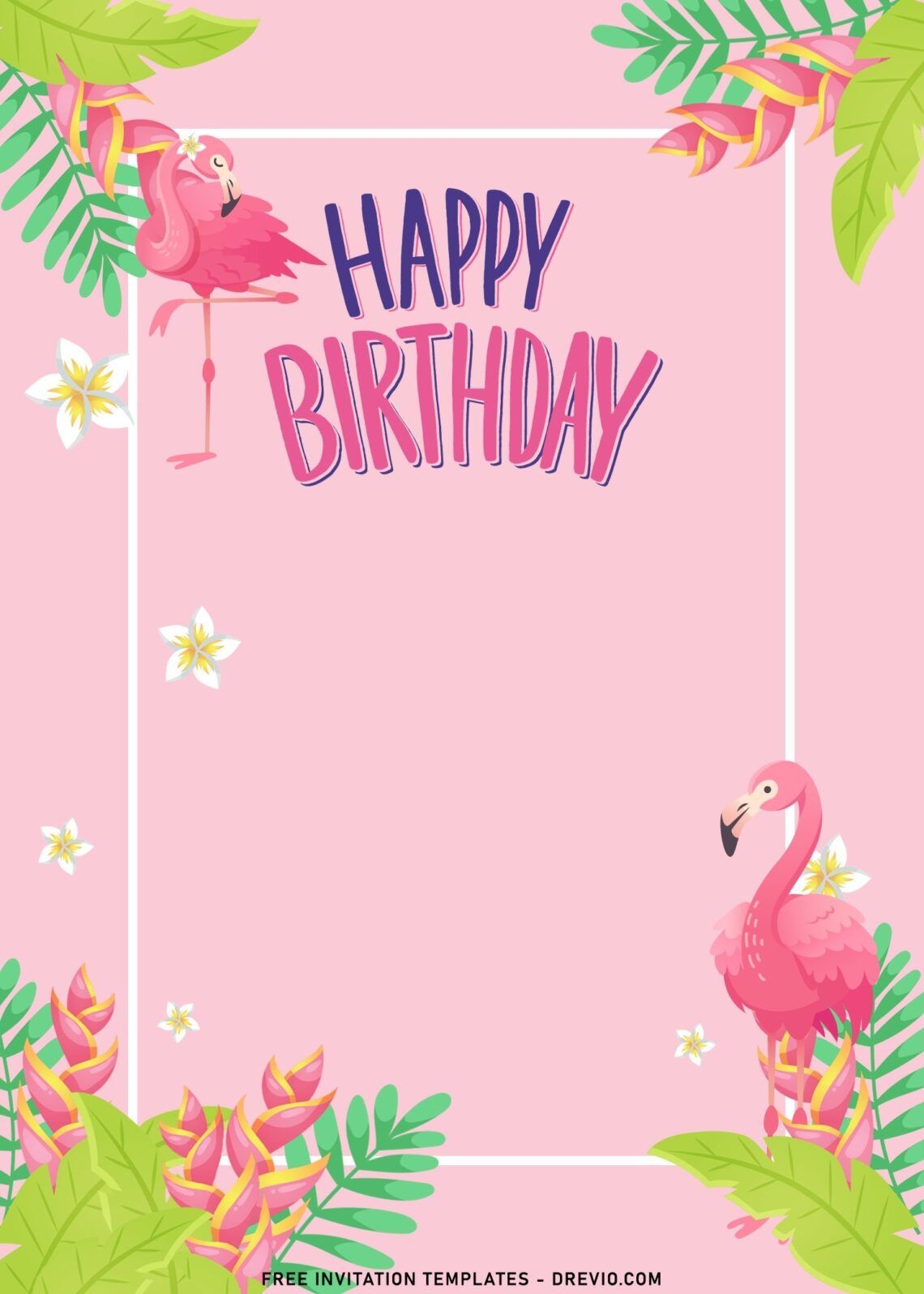 Free Printable Flamingo Birthday Cards