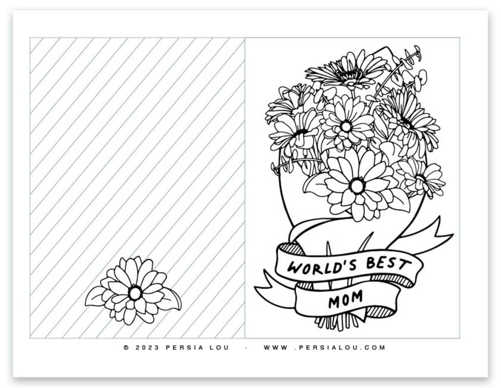 Free Printable Folding Mothers Day Coloring Cards Dev onallcylinders