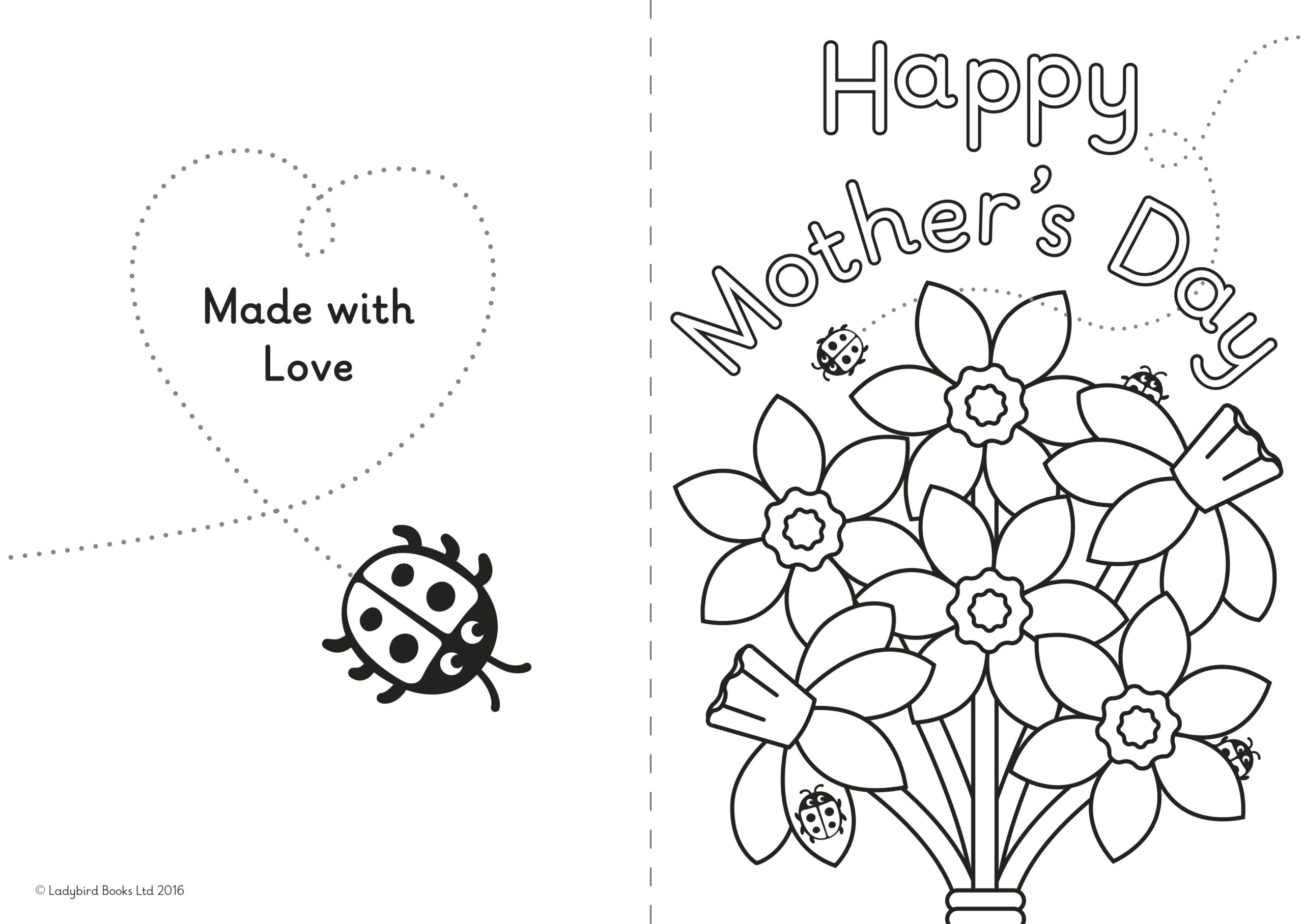 Free Printable Folding Mothers Day Coloring Cards