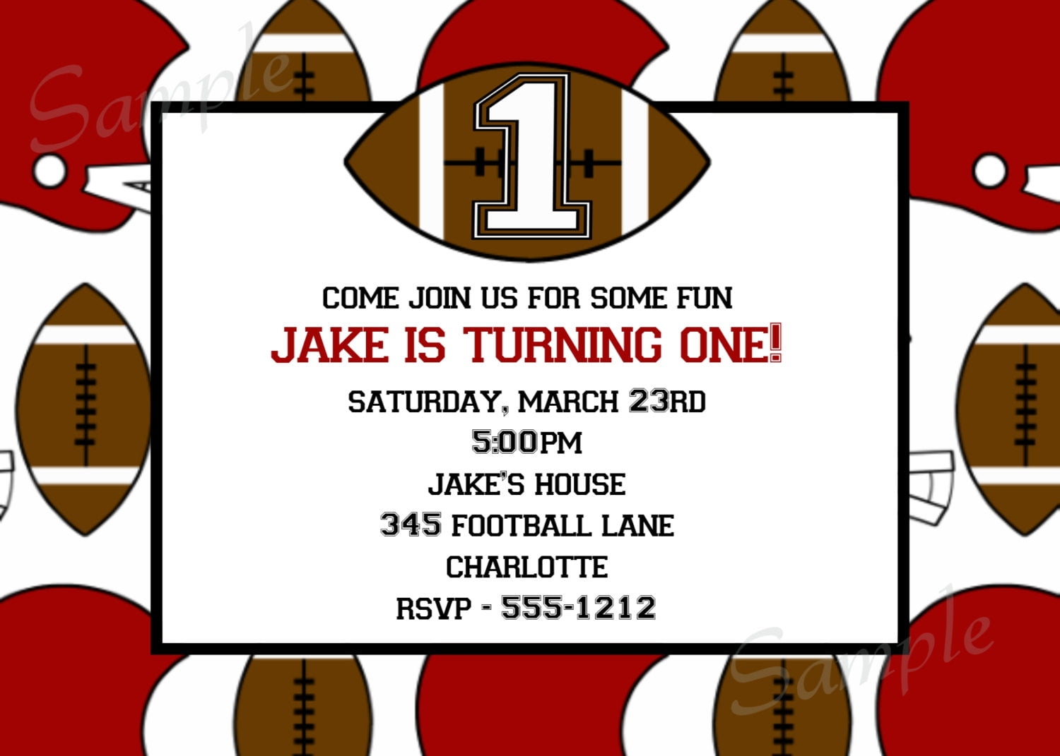 Free Printable Football Birthday Invitations FREE Invitation
